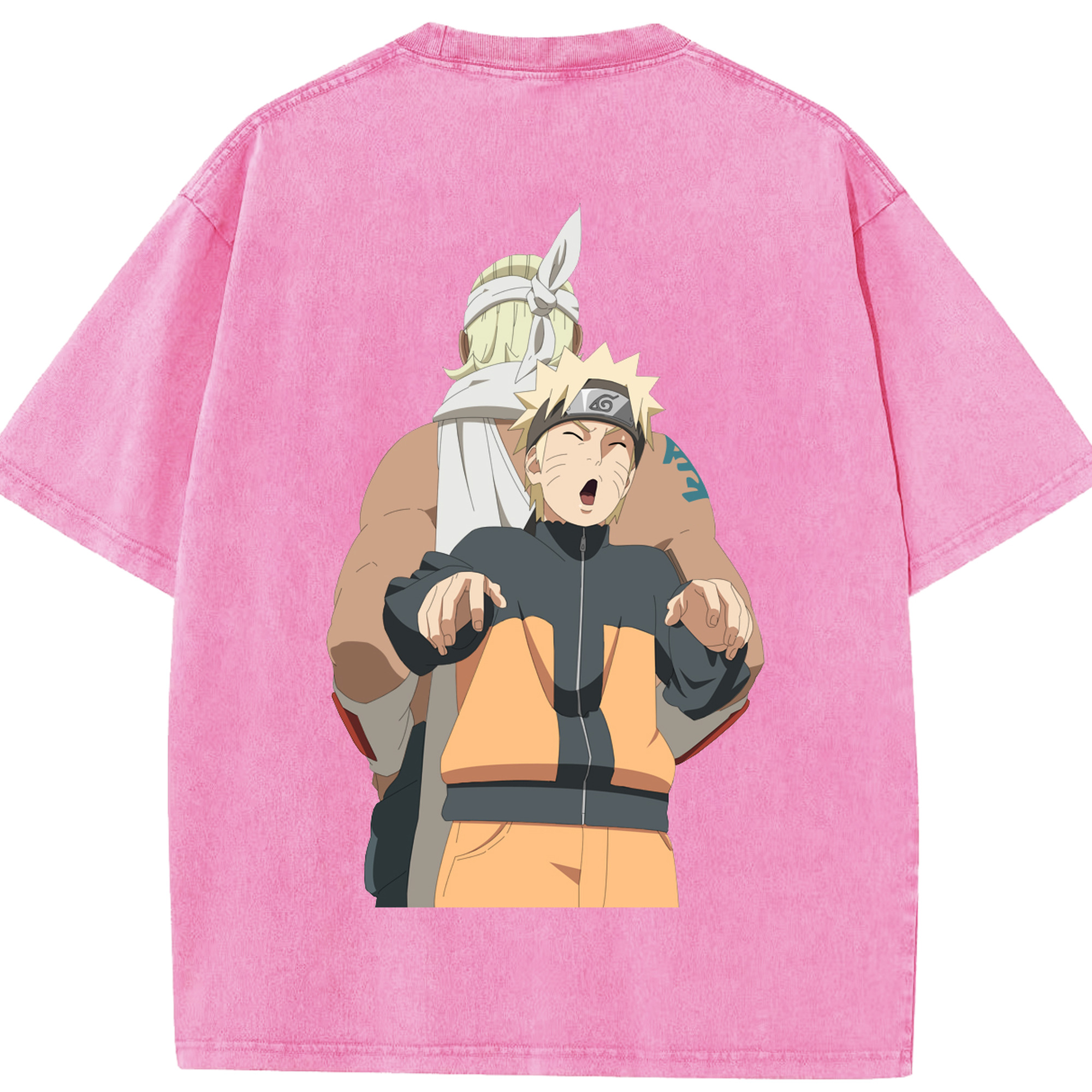 （画像用） NARUTO -ナルト- うずまき ナルト Uzumaki Naruto 綿100% ヴィンテージ風 半袖Tシャツ（背面プリント）